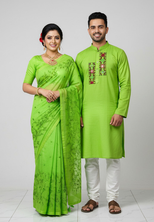 Premium Sharee Panjabi Couple Dress