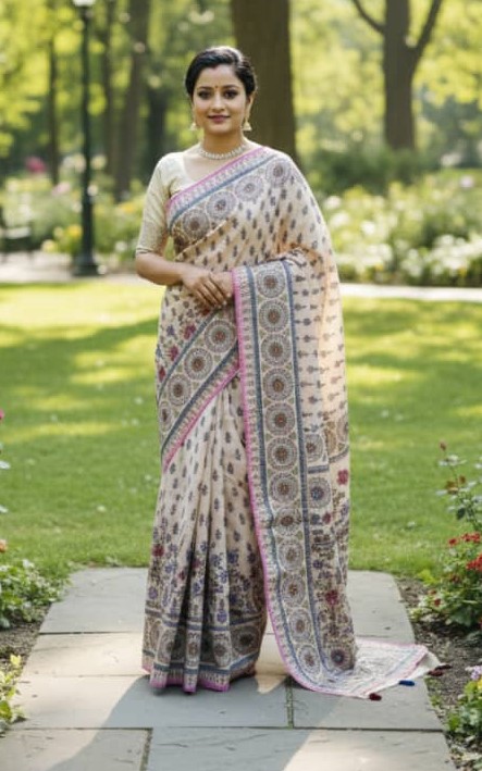 Premium Silk Boutique Skin Print Shari ছবি 17