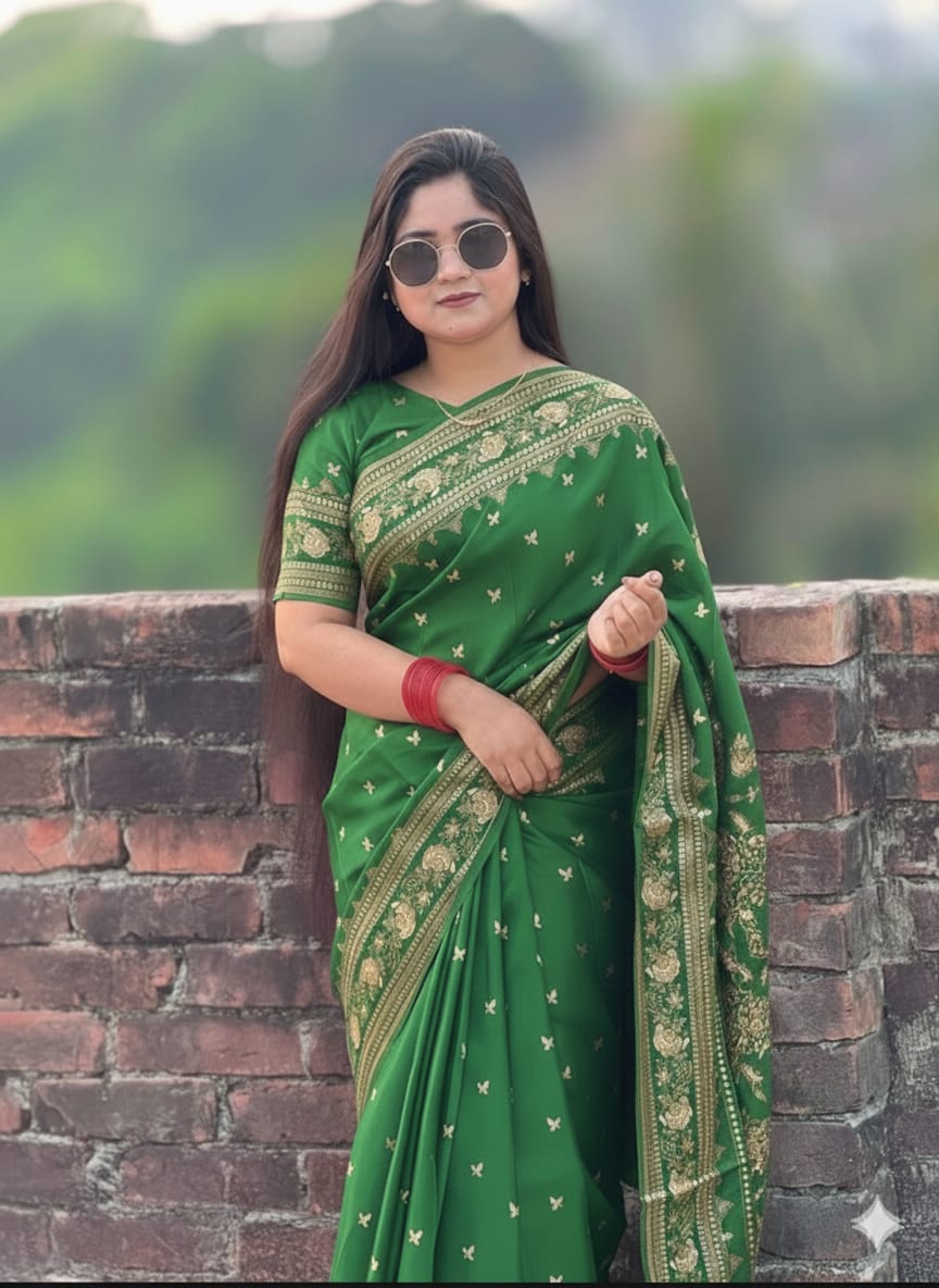 Japani Silk Sharee with Blouse Piece ছবি 7