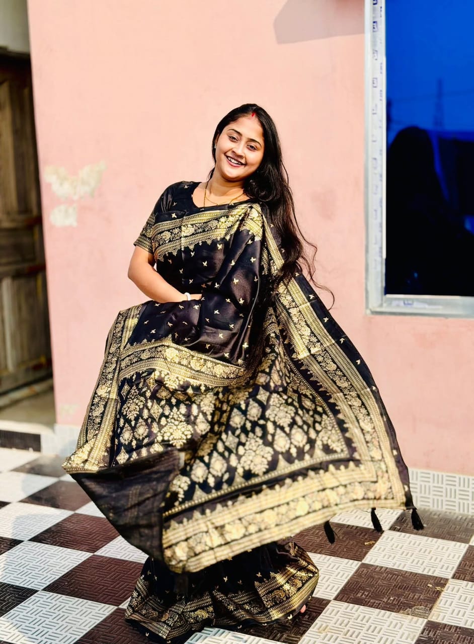Japani Silk Sharee with Blouse Piece ছবি 19