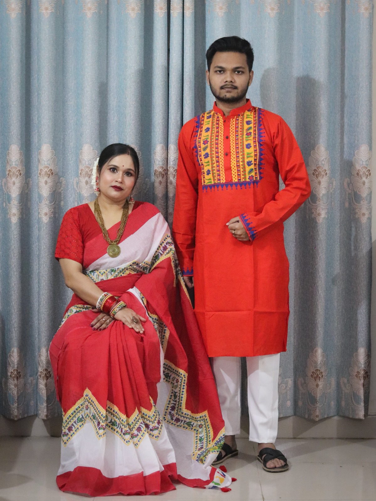 Sharee Panjabi Couple Set (No Blouse Piece) ছবি 17