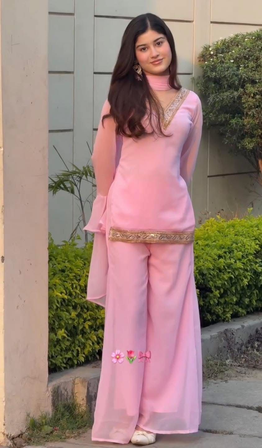 Georgette Sequence Three Piece ছবি 5