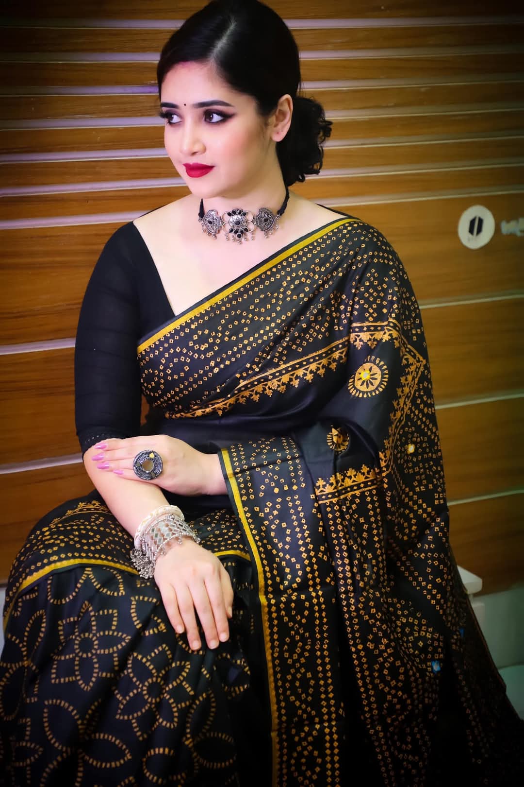 Block Print Reshmi Silk Sharee