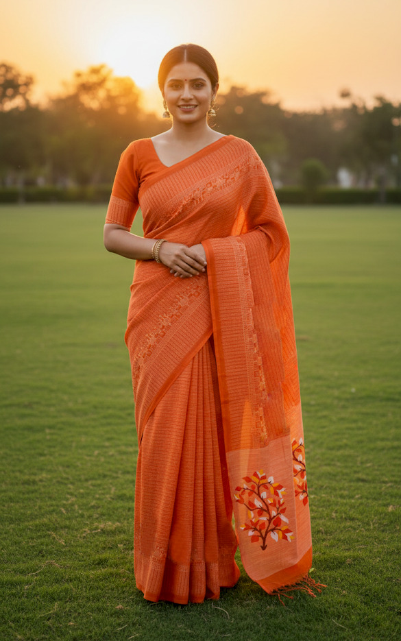 Cotton Sharee with Blouse Piece ছবি 6