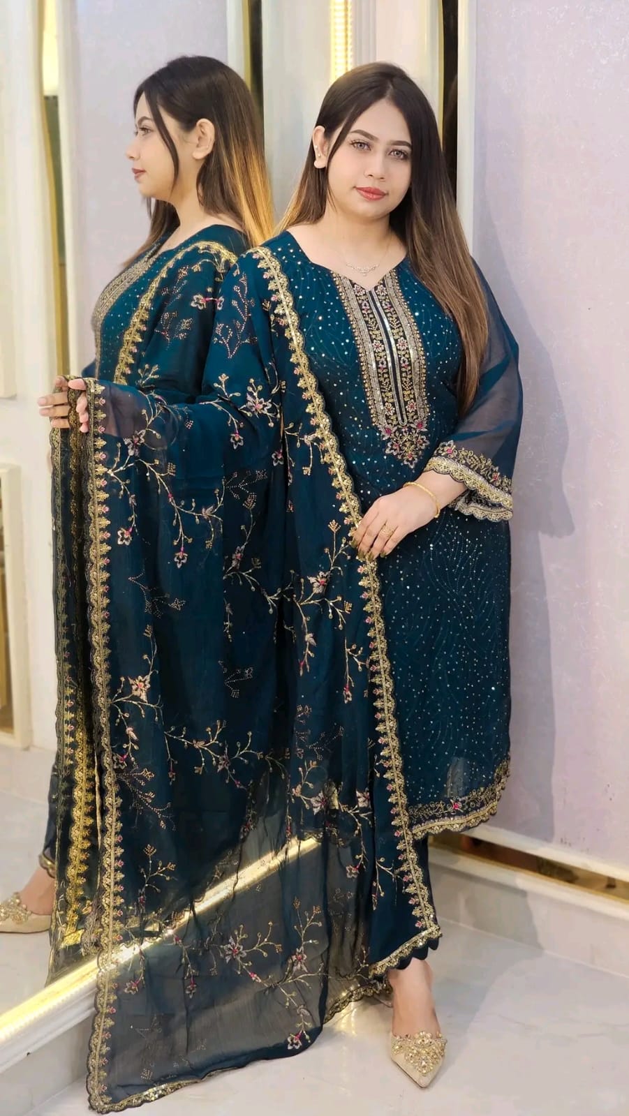 Georgette Embroidered Four-Piece Set ছবি 10