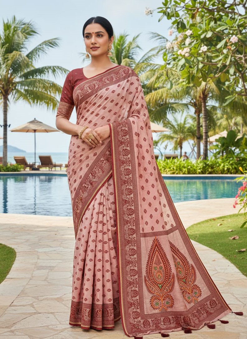 Premium Silk Boutique Skin Print Shari ছবি 13