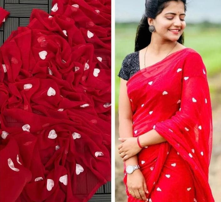 Jorget embroidery sharee