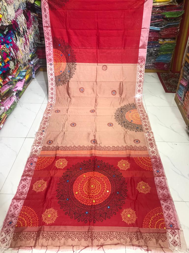 এমব্রয়ডাড়ী ধুপিয়ানসিল্ক শাড়ী