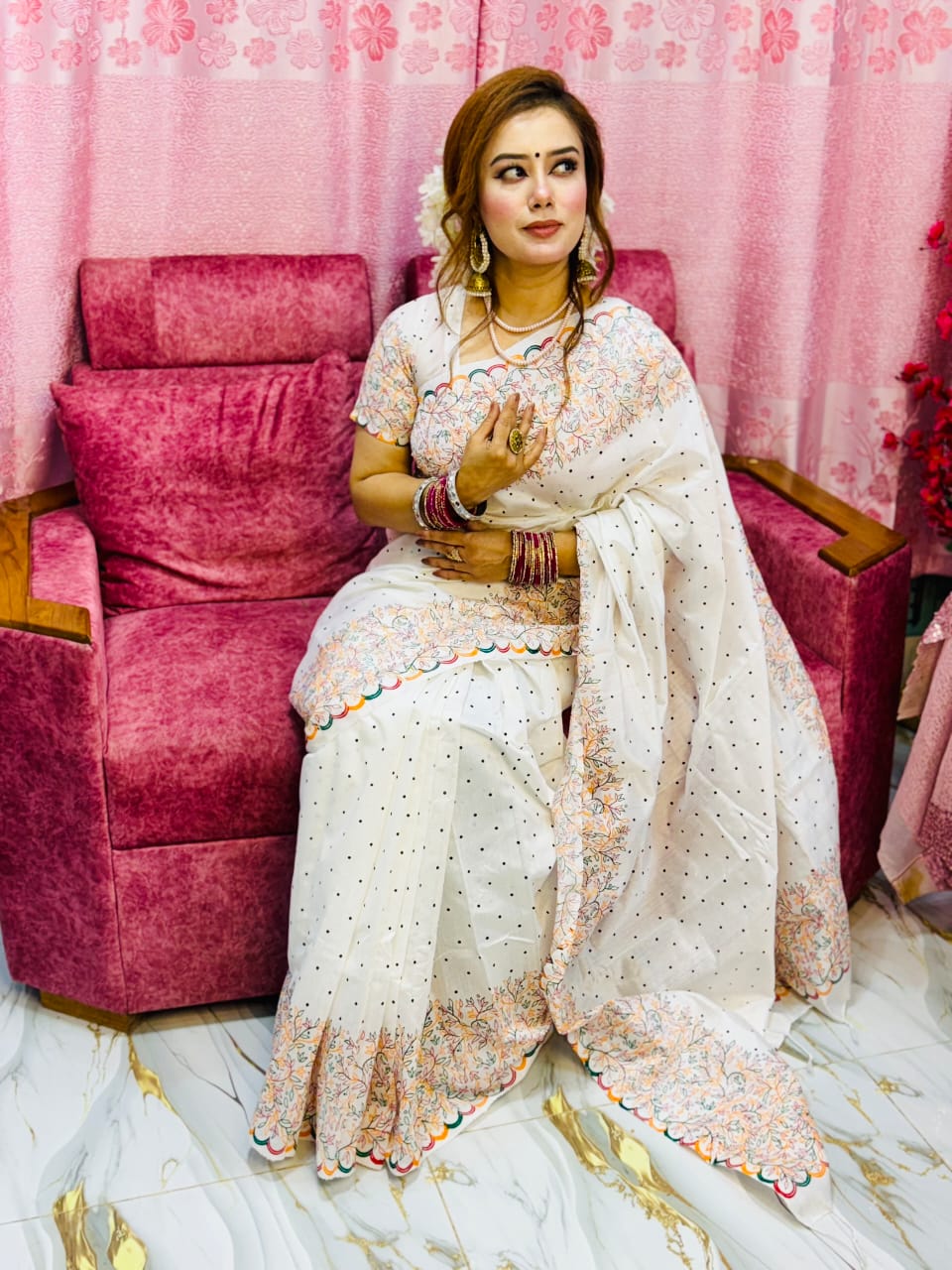 Dhupian Silk Sharee with Blaus Piece ছবি 3