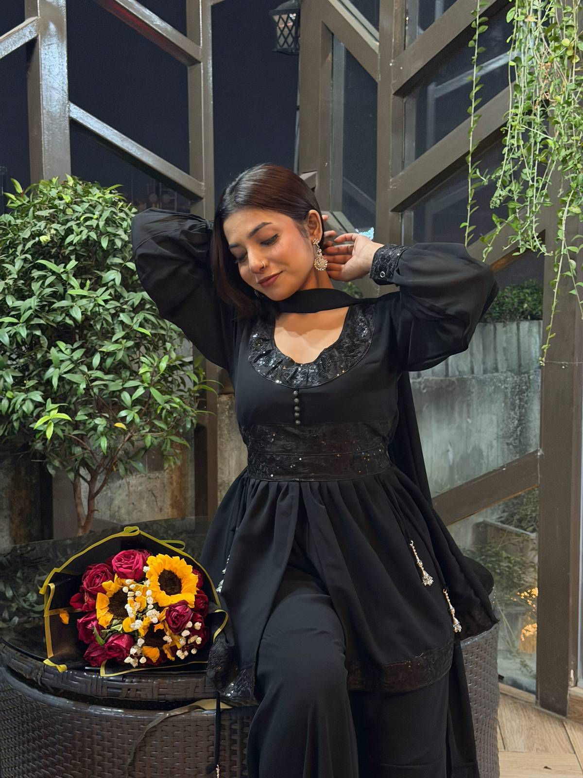 Georgette Sequence Three Piece