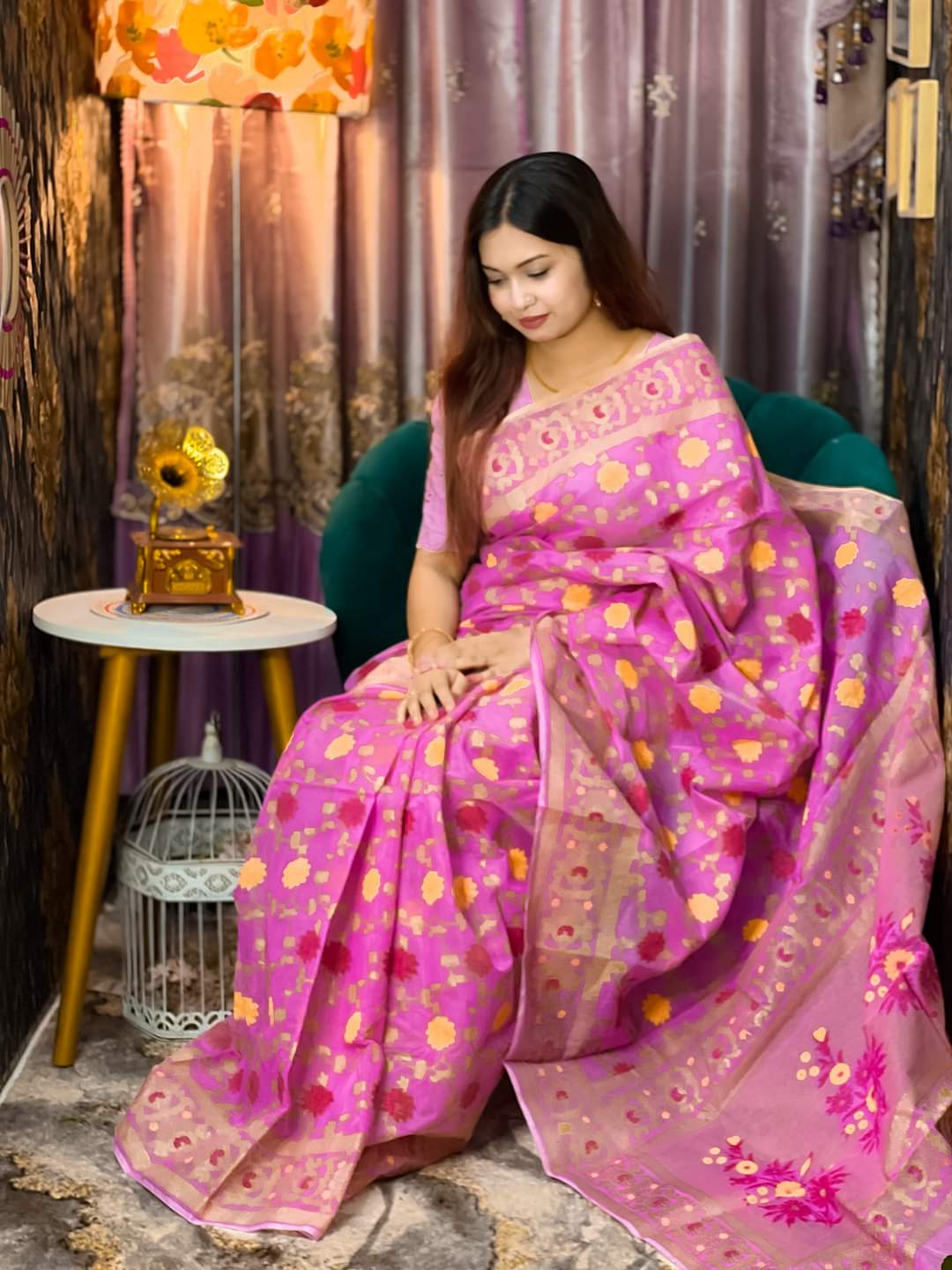 Half Silk Handprited Sarees ছবি 16
