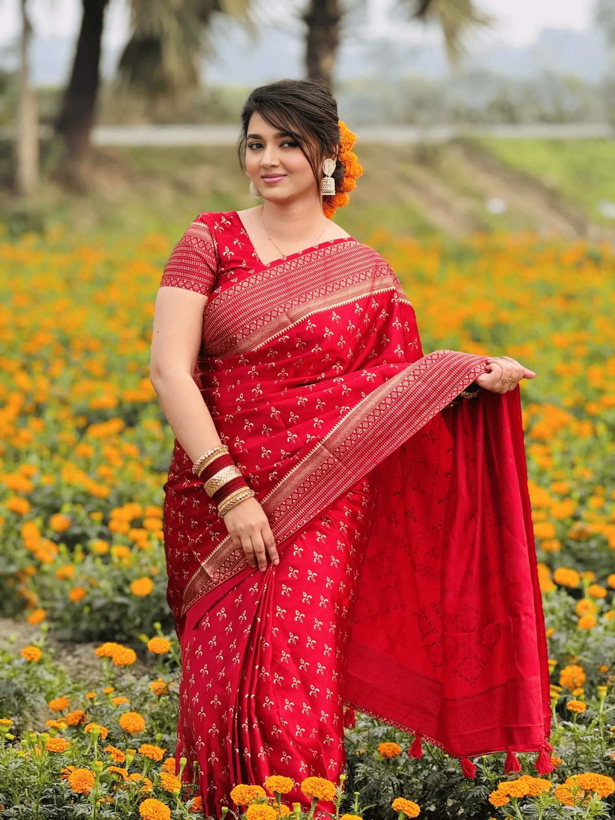 Japani Silk Sharee with Blouse Piece ছবি 14