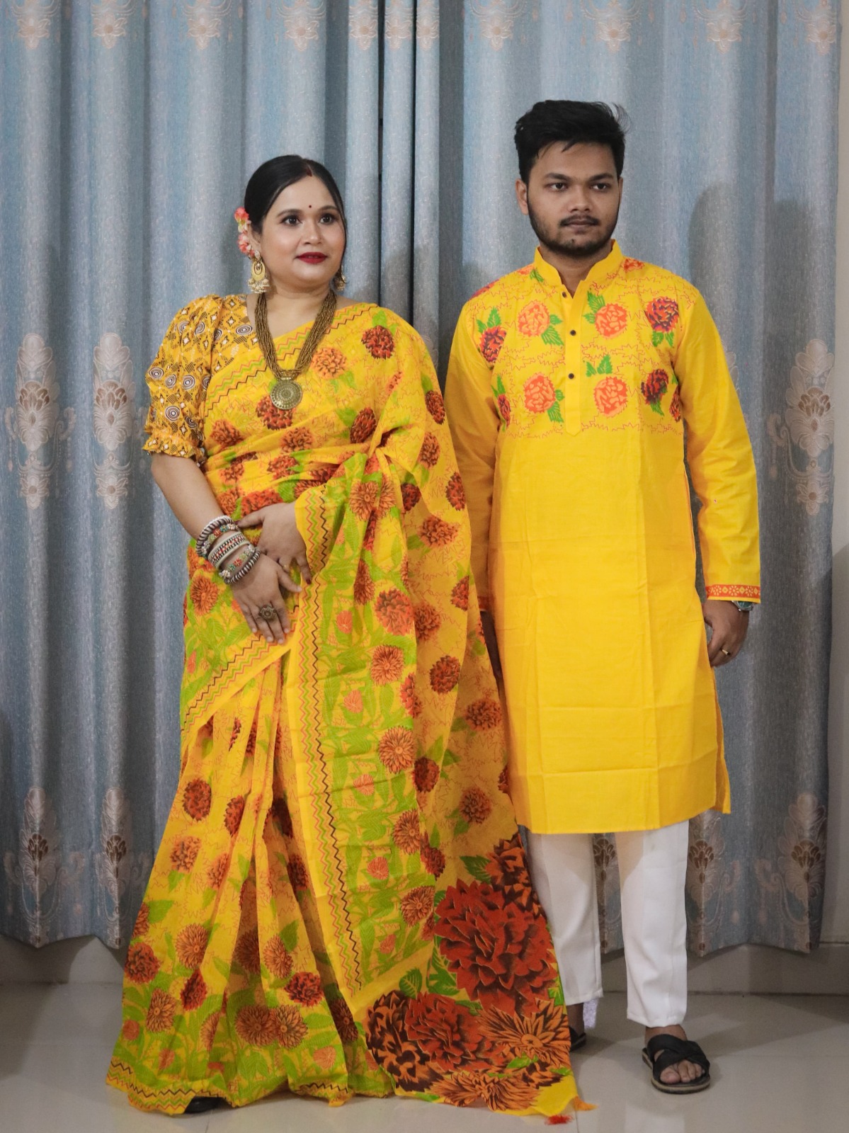 Sharee Panjabi Couple Set (No Blouse Piece) ছবি 10
