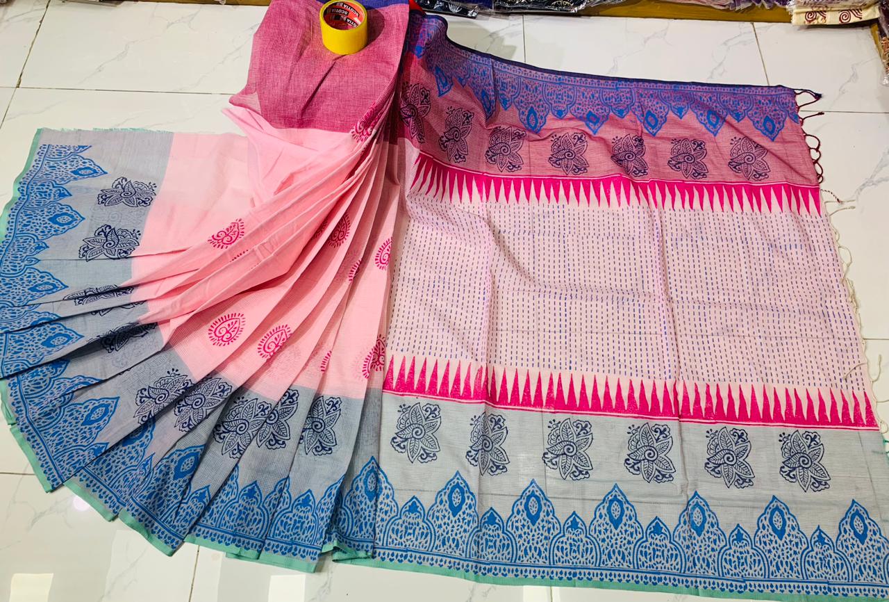 সুতি ব্লক প্রিন্ট শাড়ী ছবি 11
