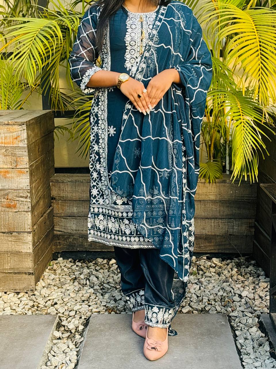 Georgette Embroidery Four Piece ছবি 7