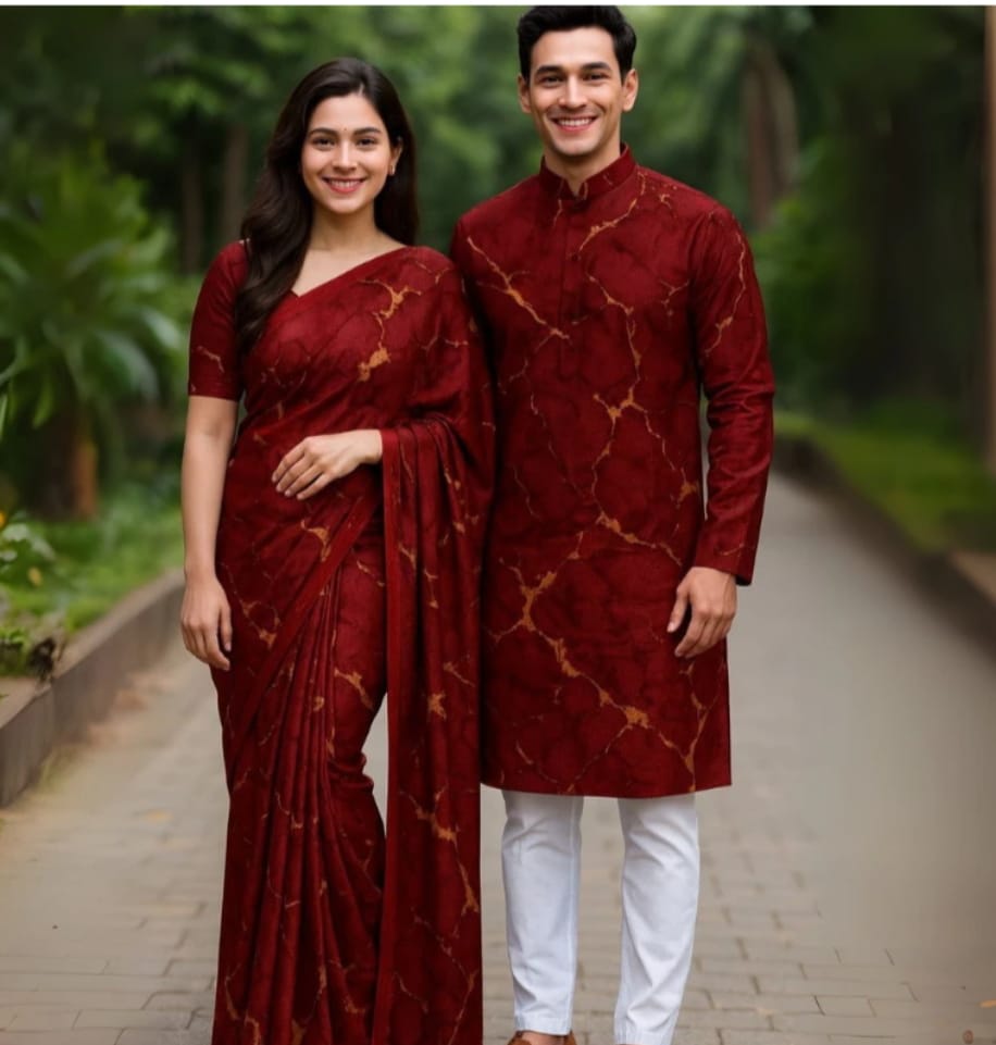 Eid Special Couple Sharee Panjabi Combo