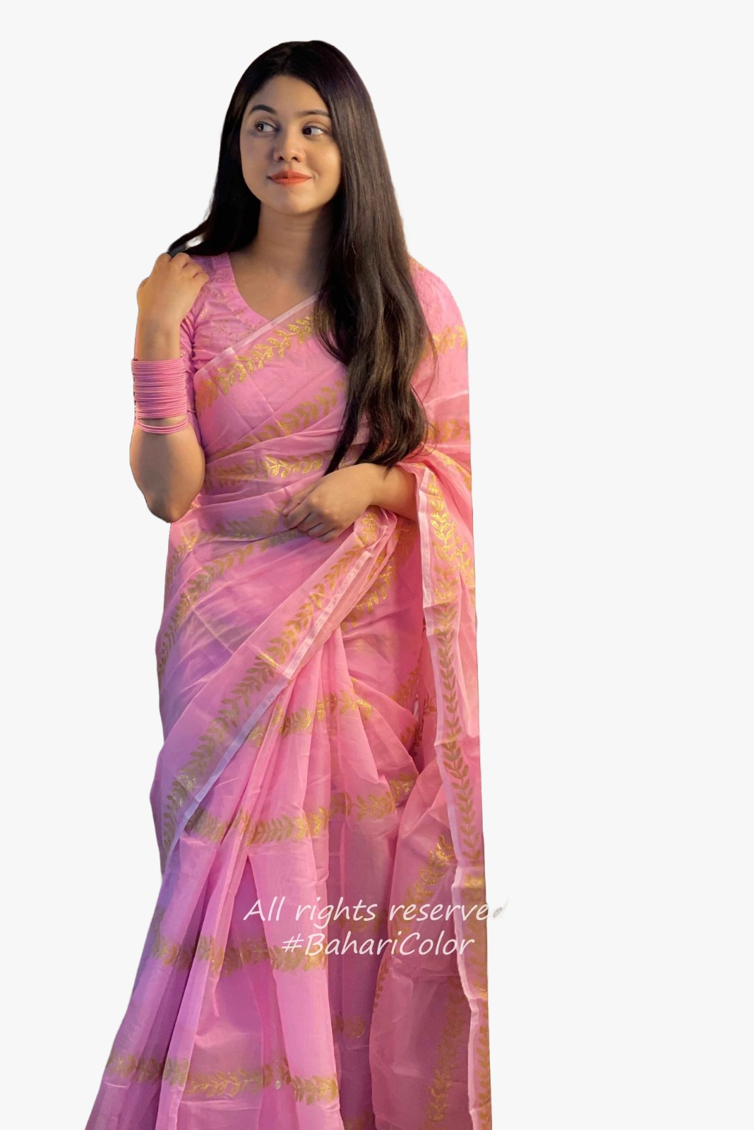 Block Print Sharee with Blouse Piece ছবি 4