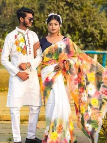 Hand Print Couple Dress ছবি 15