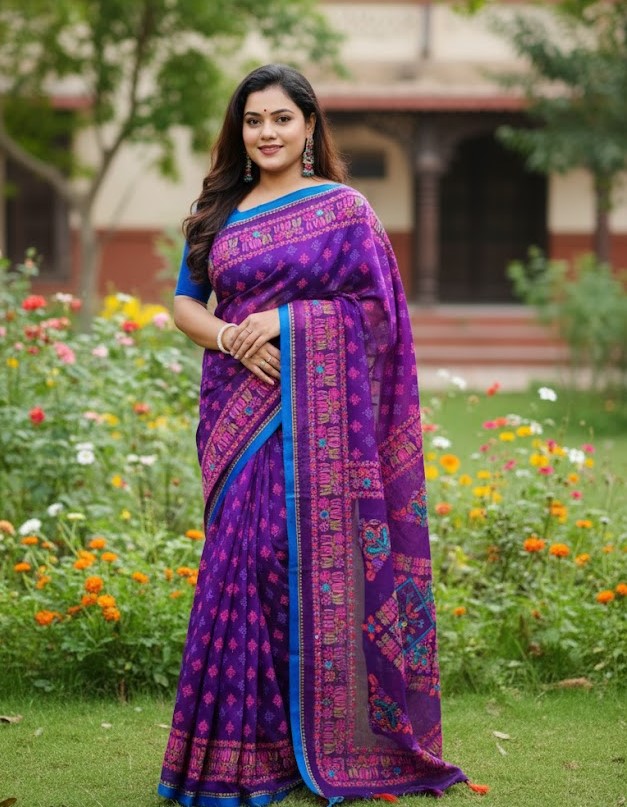 Premium Silk Boutique Skin Print Shari ছবি 14