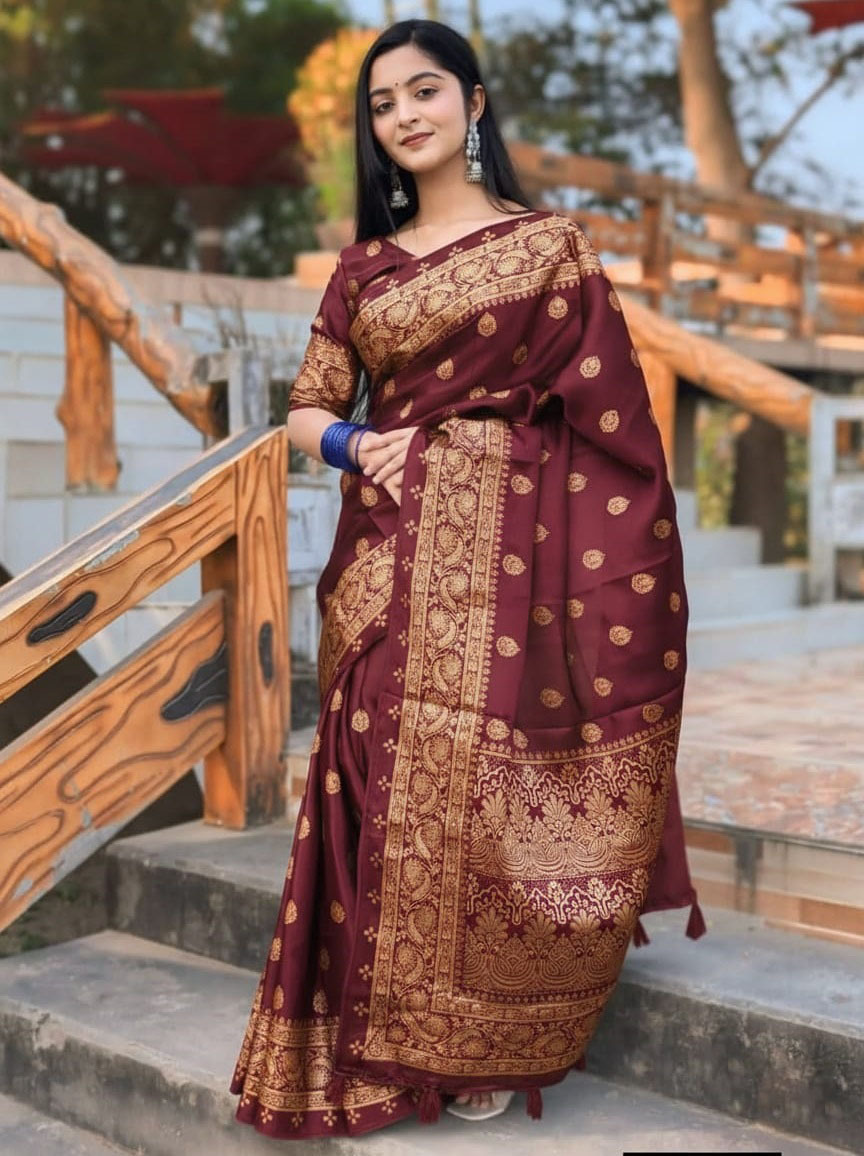 Japani Silk Sharee with Blouse Piece ছবি 8