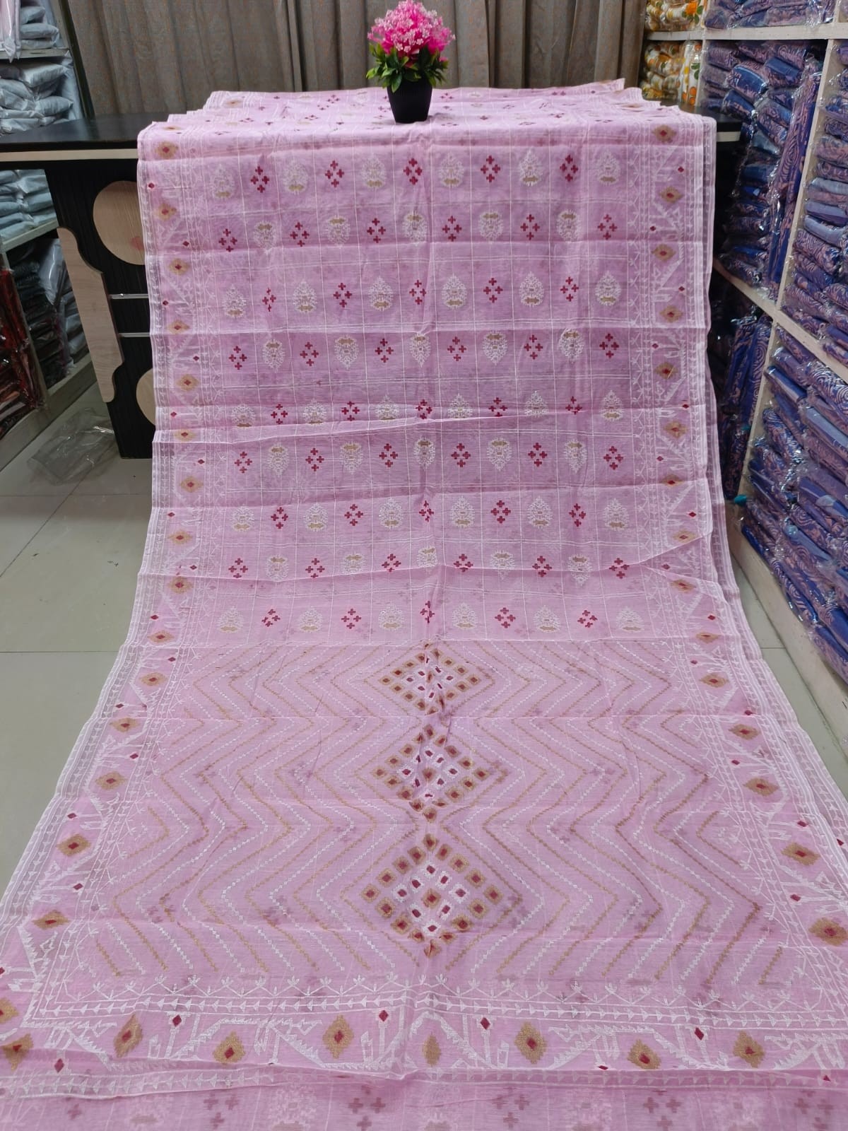 Half Silk Skin Print Sharee ছবি 2