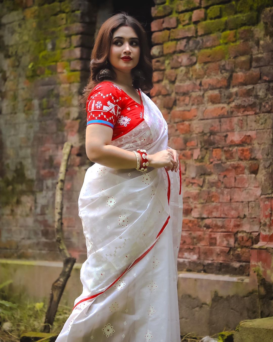 Half Silk Sharee with Blouse Piece ছবি 2