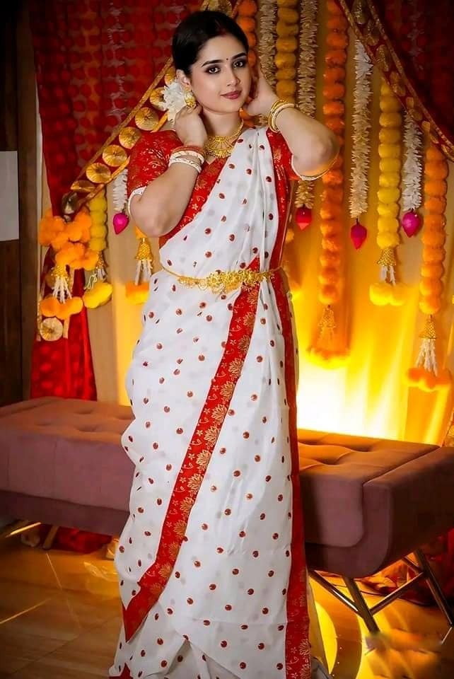 Half Silk Sharee with Blouse Piece ছবি 5
