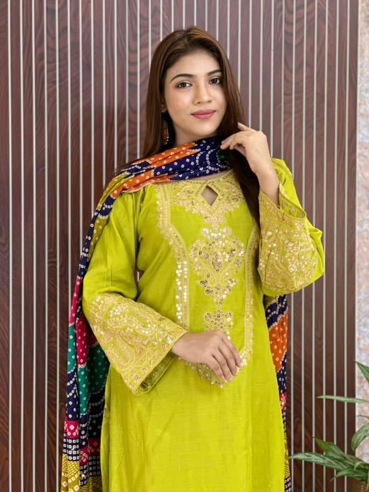 Linen Sequence Three Piece ছবি 7