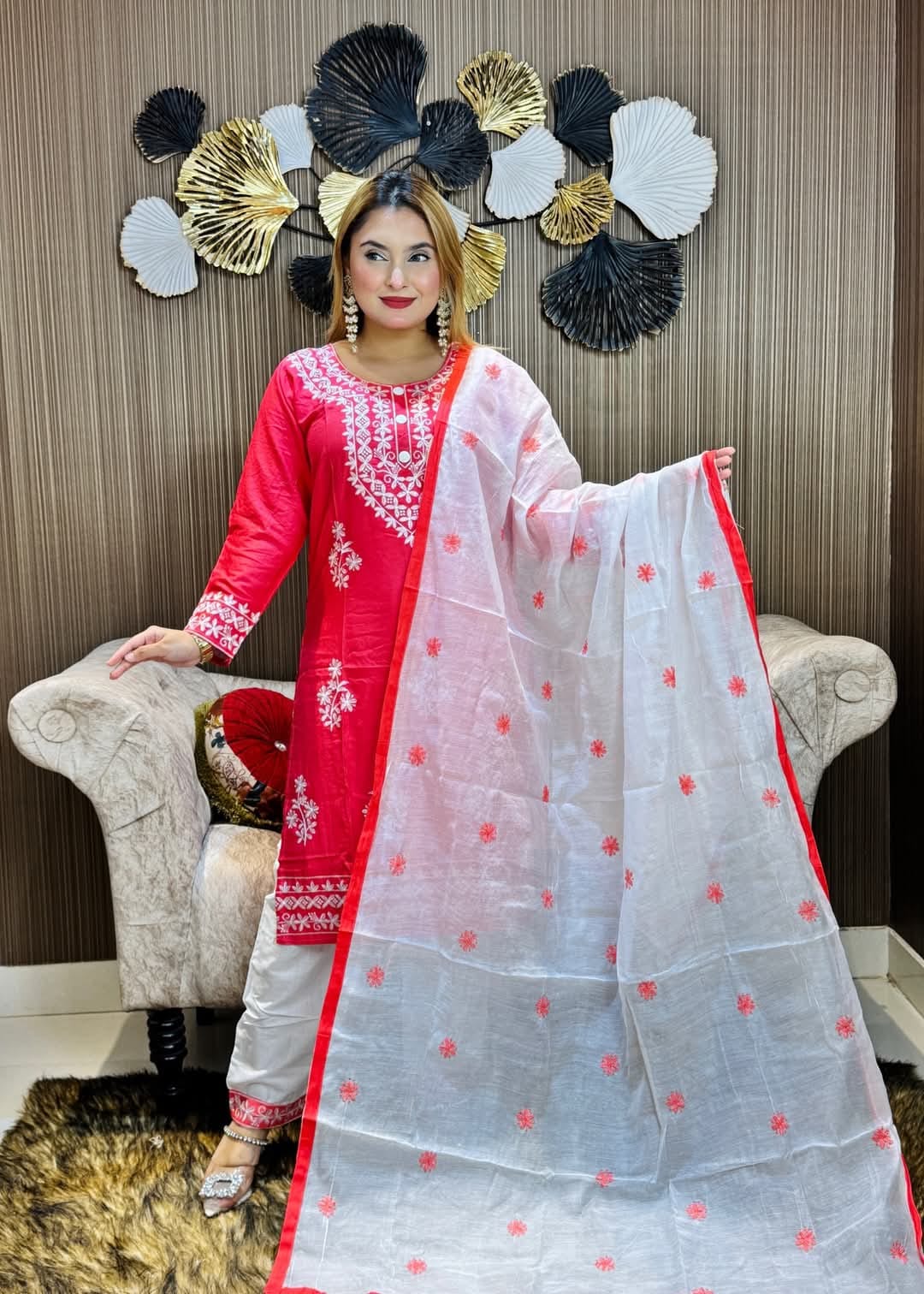 Embroidery Cotton Three Piece ছবি 6