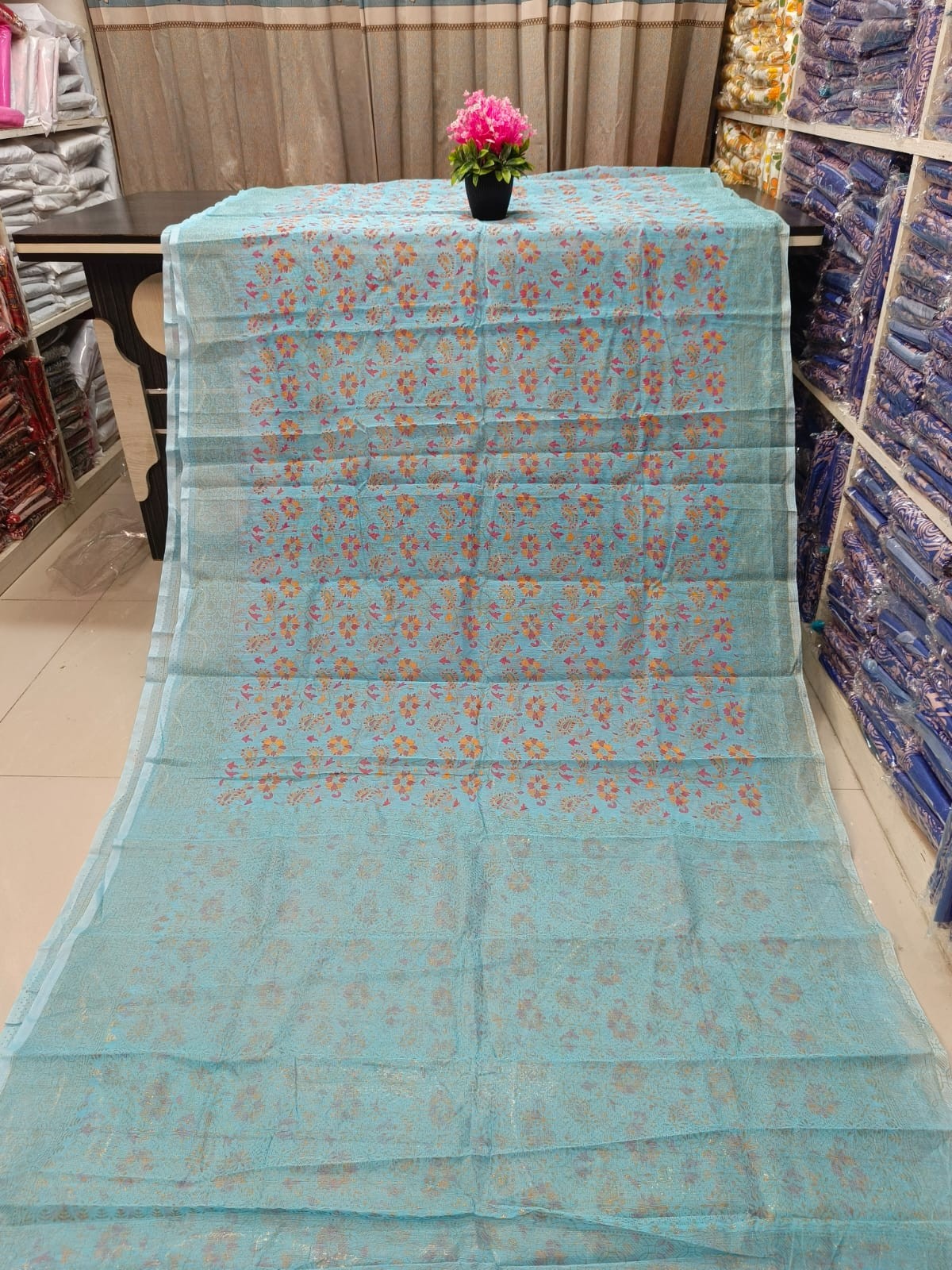 Half Silk Skin Print Sharee