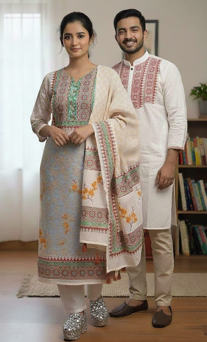 Block Print Three Piece ছবি 13