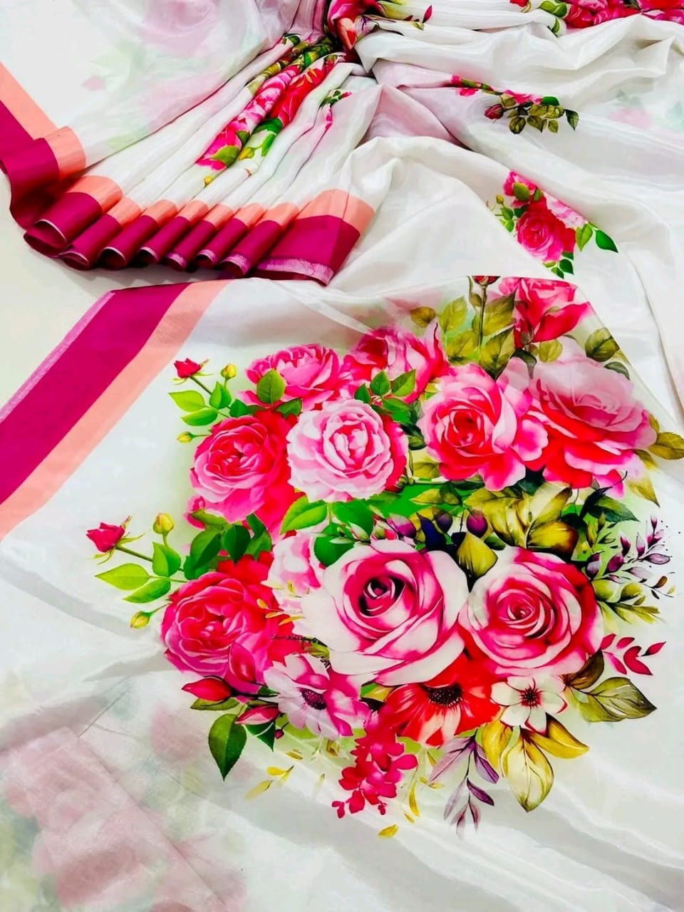 Digital Print sharee with blause pcs ছবি 5