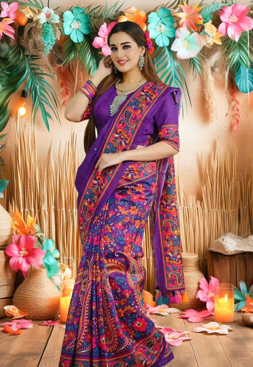Premium Parsha Sharee with Blouse Piece ছবি 2