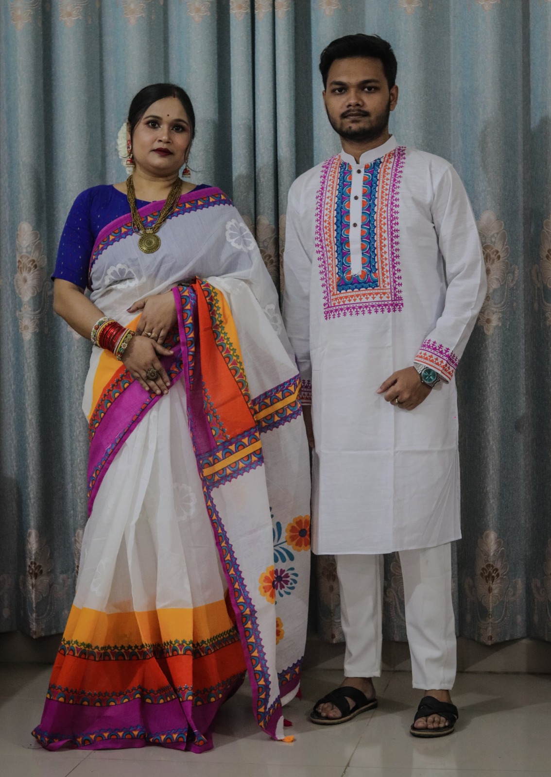 Sharee Panjabi Couple Set (No Blouse Piece) ছবি 7