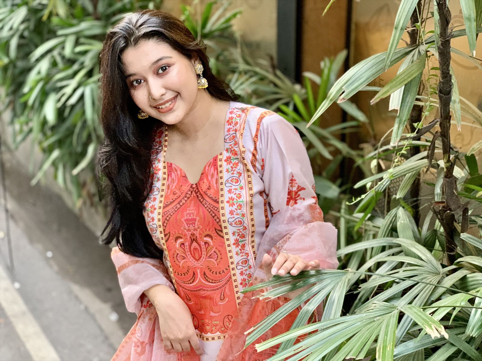 Ready Made Pure dubai silk  Digital  Print Three Piece