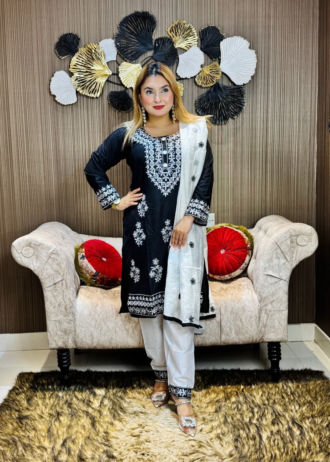 Embroidery Cotton Three Piece ছবি 14