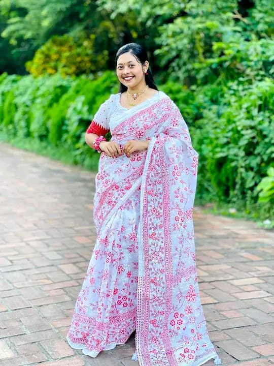 Half silk  print sharee ছবি 2