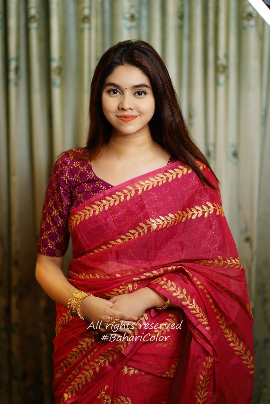 Block Print Sharee with Blouse Piece ছবি 7