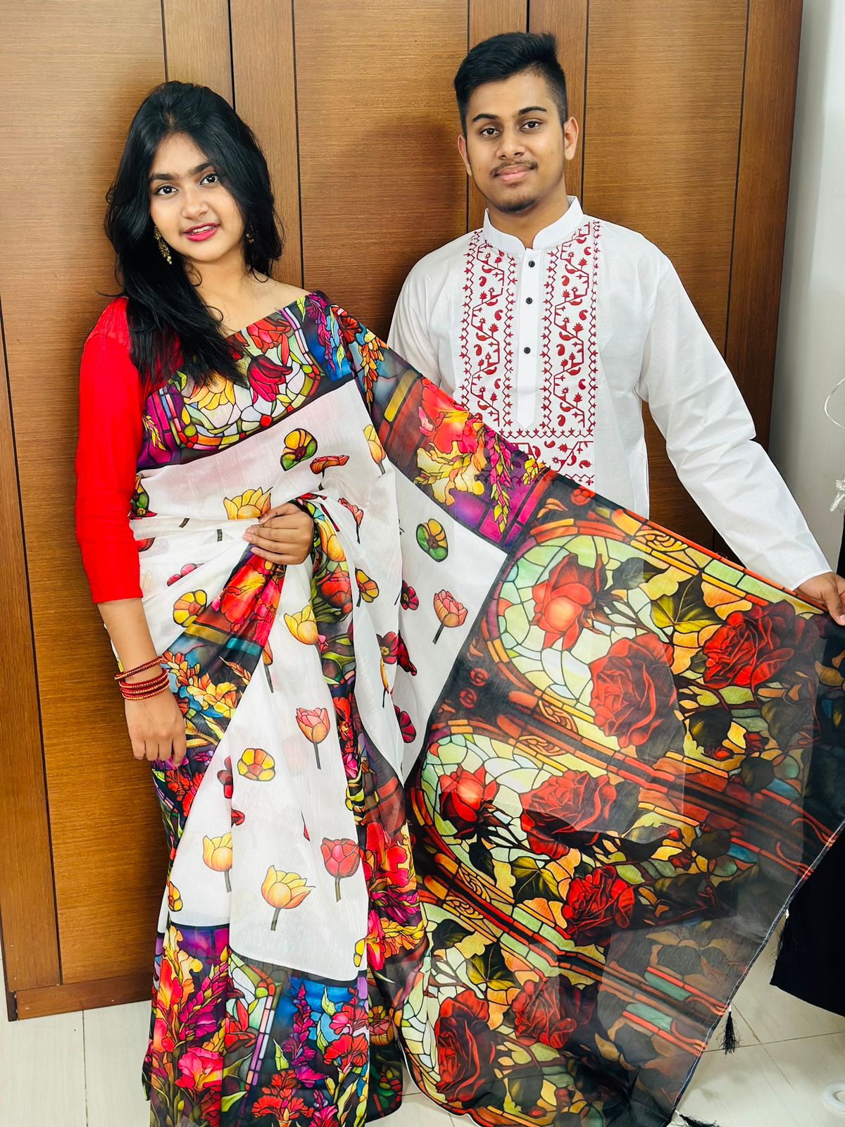 Sharee Panjabi Couple with Blouse Piece ছবি 3