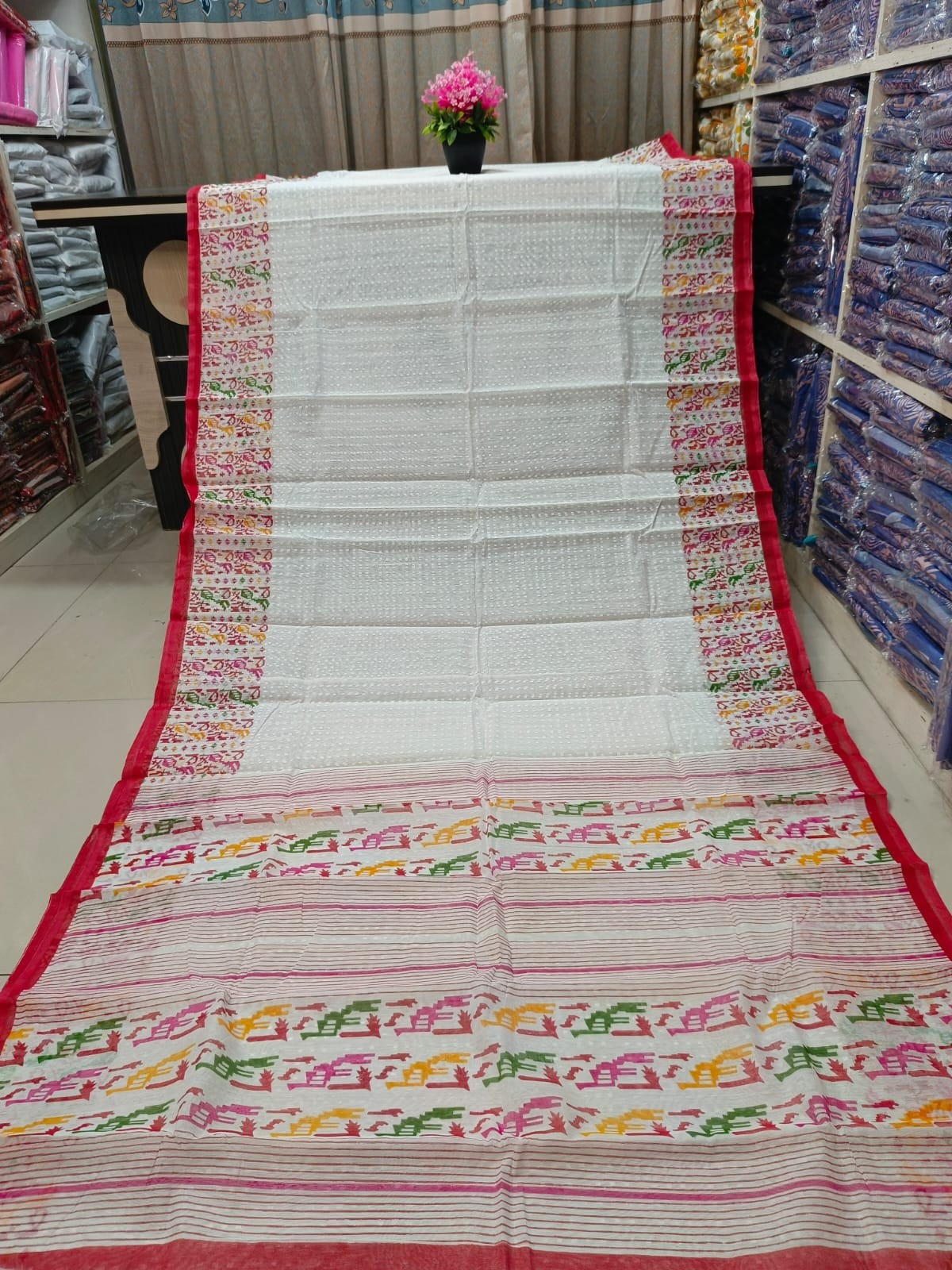 Half Silk Skin Print Sharee ছবি 3