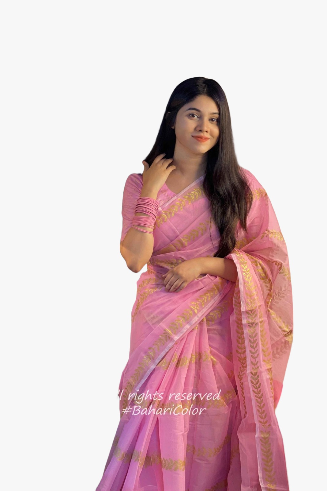 Block Print Sharee with Blouse Piece ছবি 5