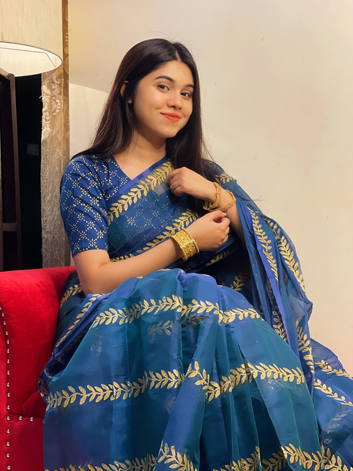 Block Print Sharee with Blouse Piece ছবি 2