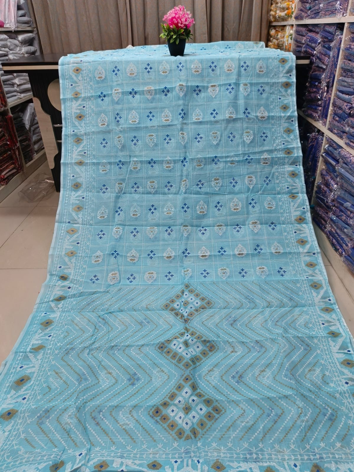 Half Silk Skin Print Sharee