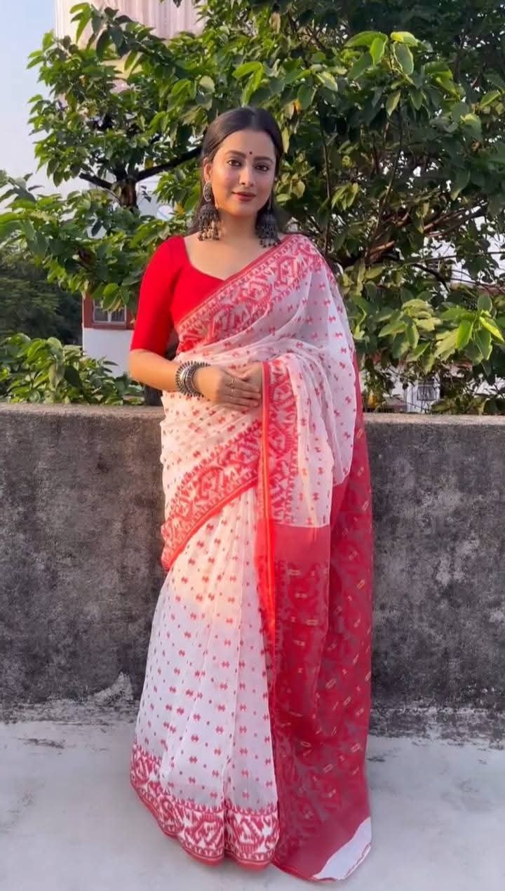 Skin Print Reshom Silk Sharee ছবি 2