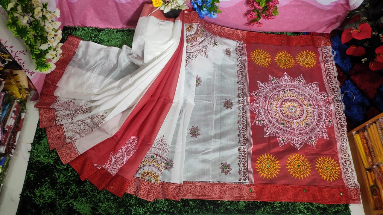এমব্রয়ডাড়ী ধুপিয়ানসিল্ক শাড়ী ছবি 7