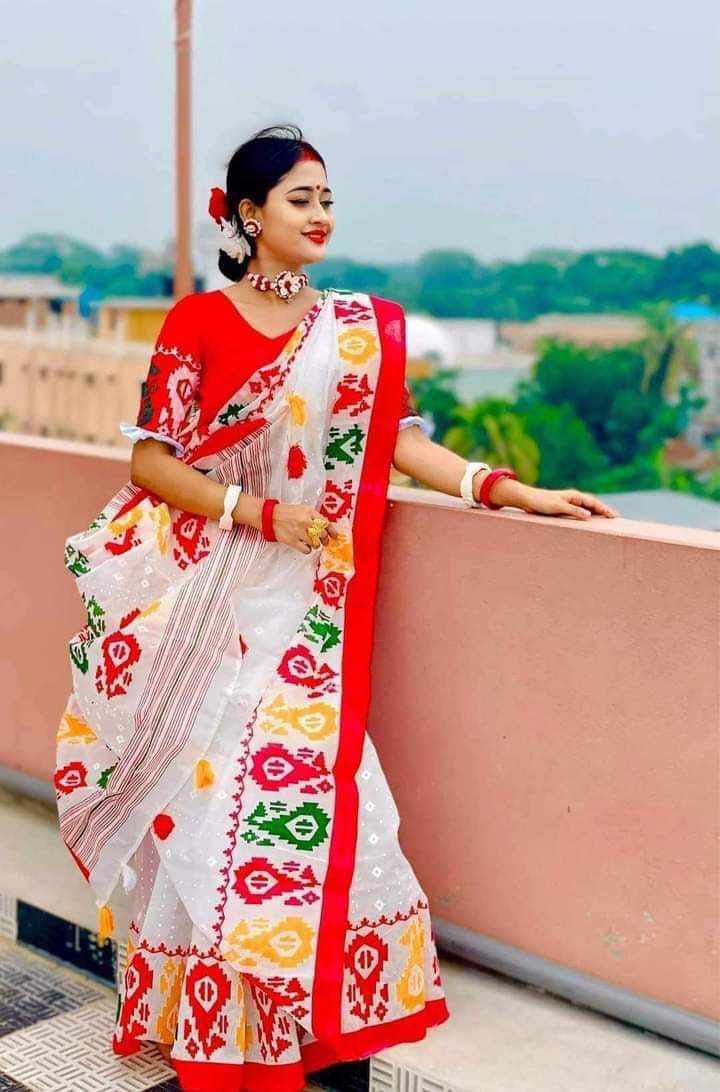 হাফ সিল্ক স্কিন প্রিন্ট শাড়ি ছবি 2