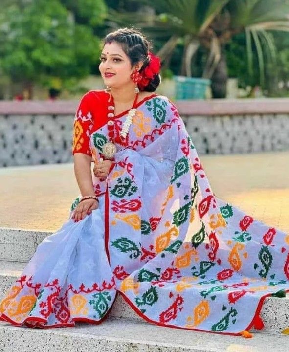 হাফ সিল্ক স্কিন প্রিন্ট শাড়ি