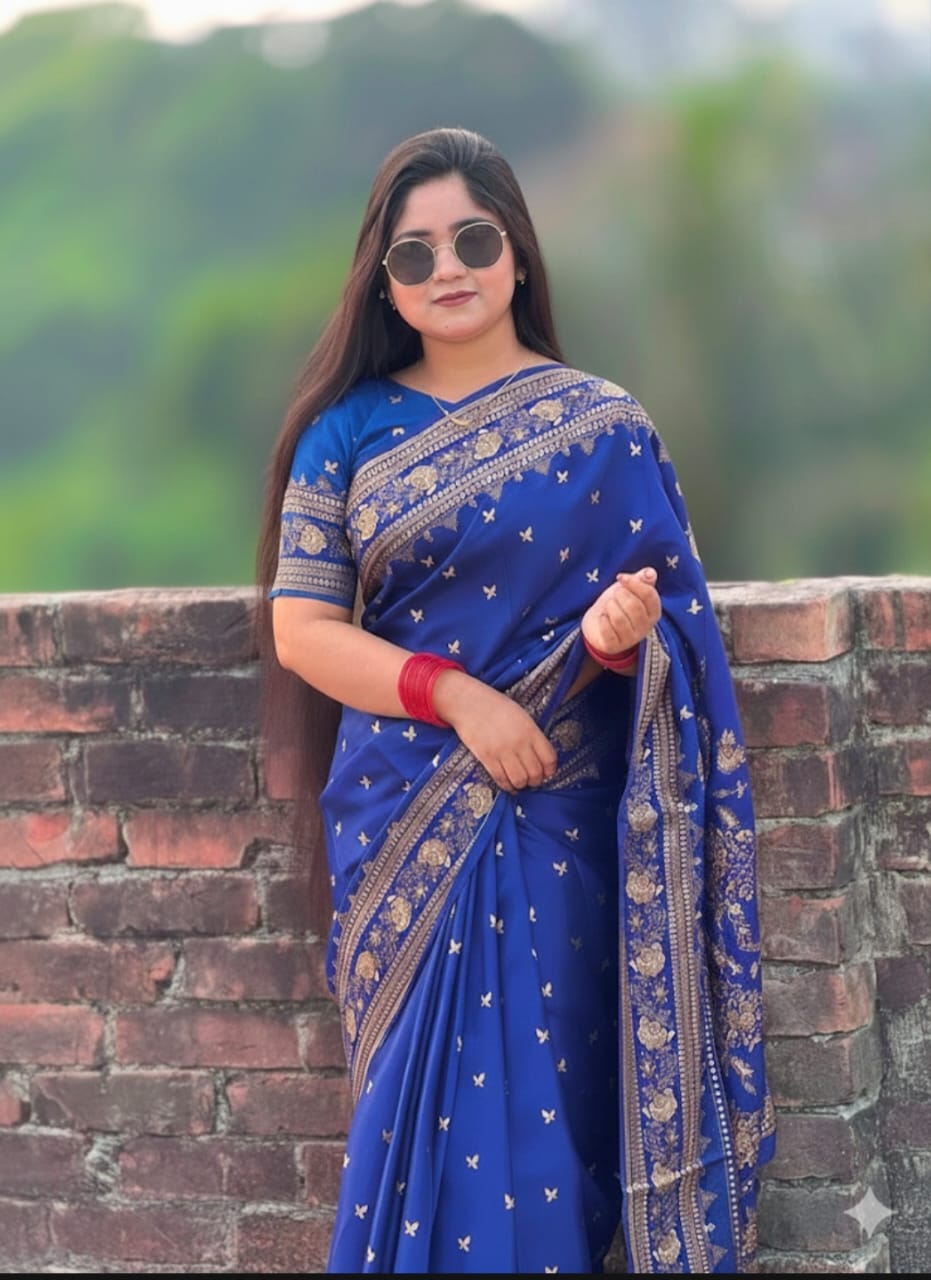 Japani Silk Sharee with Blouse Piece ছবি 6