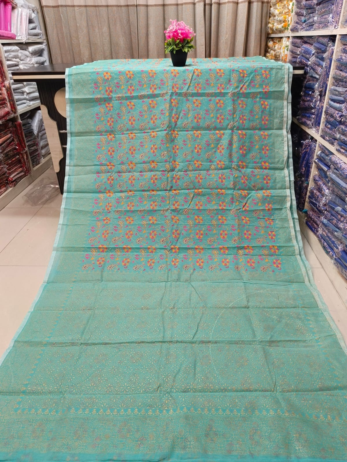 Half Silk Skin Print Sharee