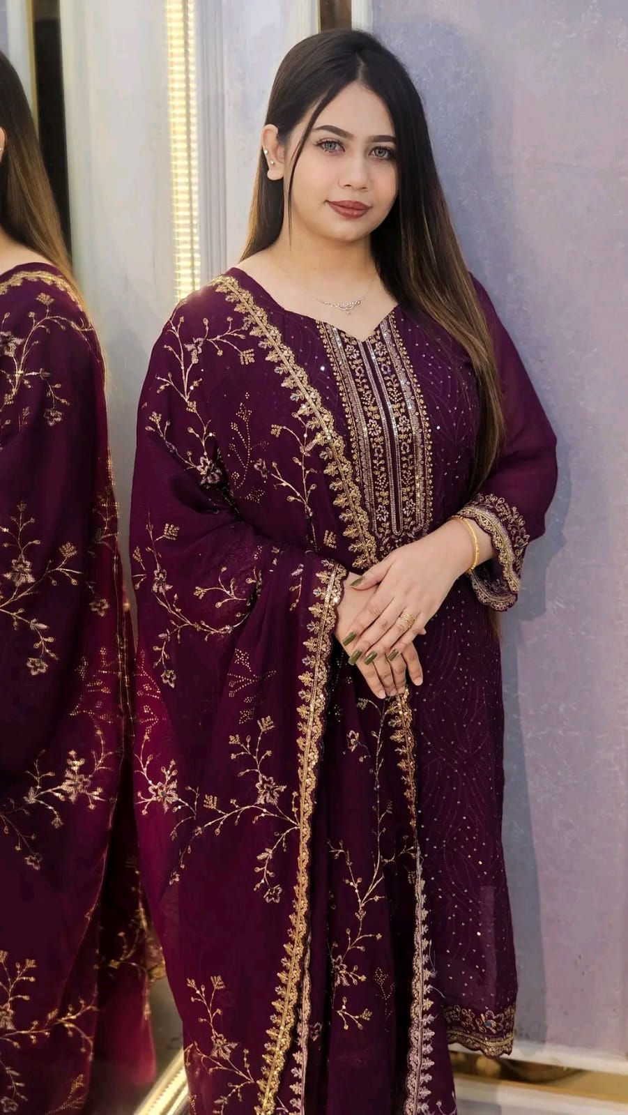 Georgette Embroidered Four-Piece Set ছবি 2
